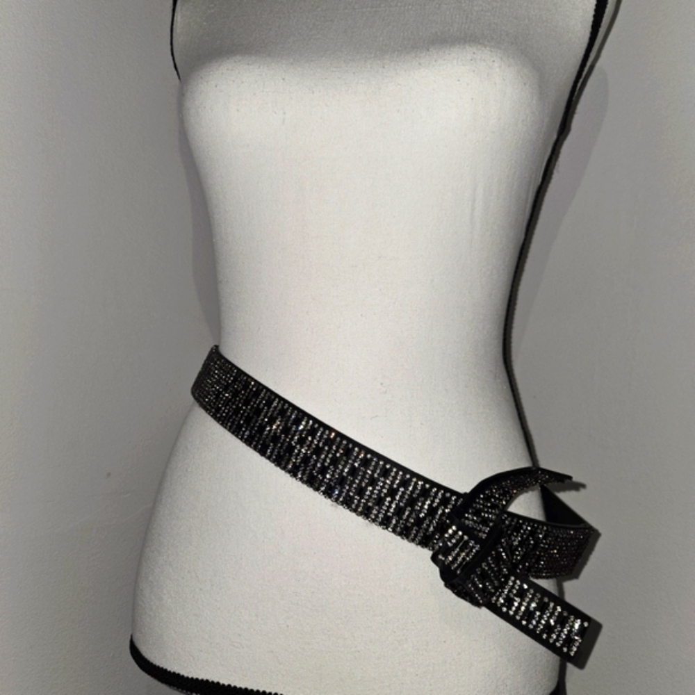 Edgy Black Rhinestone Belt
